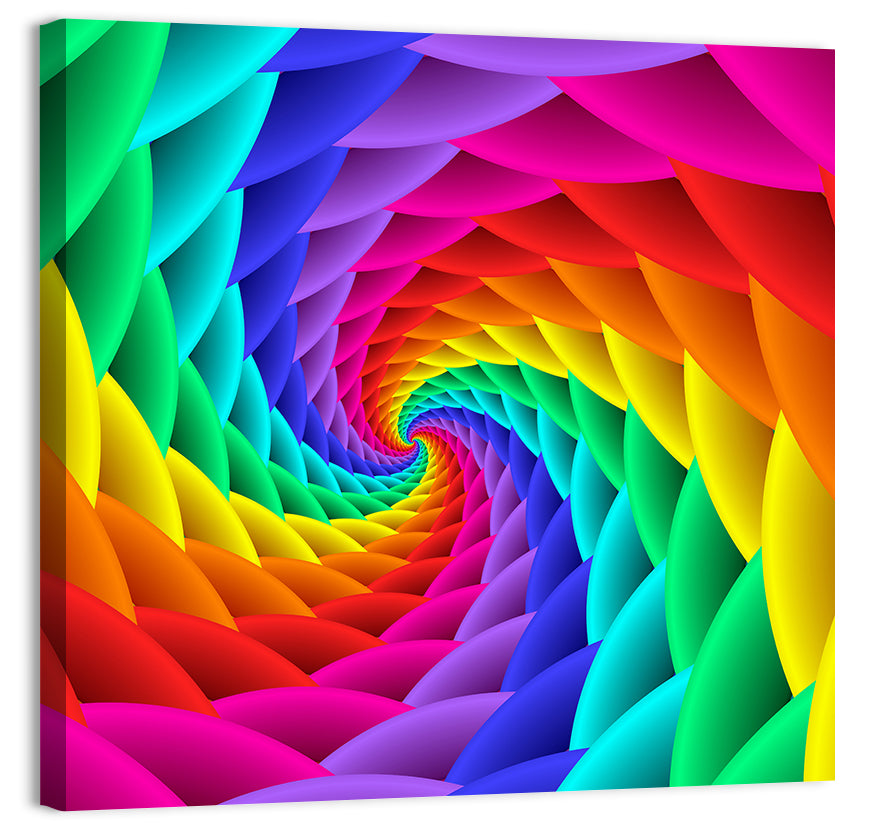 Spiral Rainbow Tunnel Wall Art