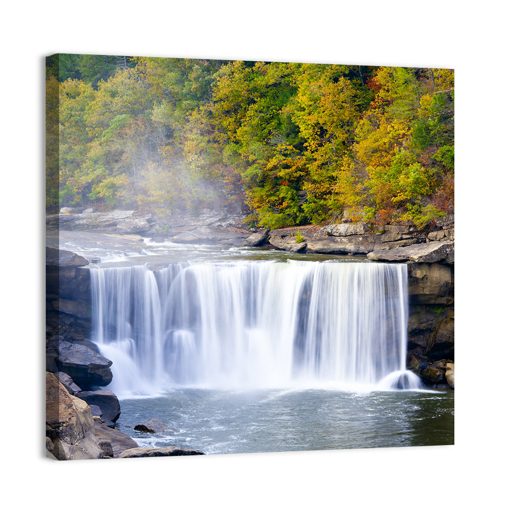 Cumberland Falls Long Exposure Wall Art, canvas print, square