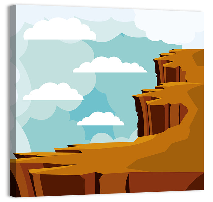 Minimalist Desert Cliffs Wall Art as a canvas print