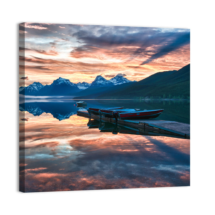 Lake Mcdonald Sunrise Wall Art as a canvas print