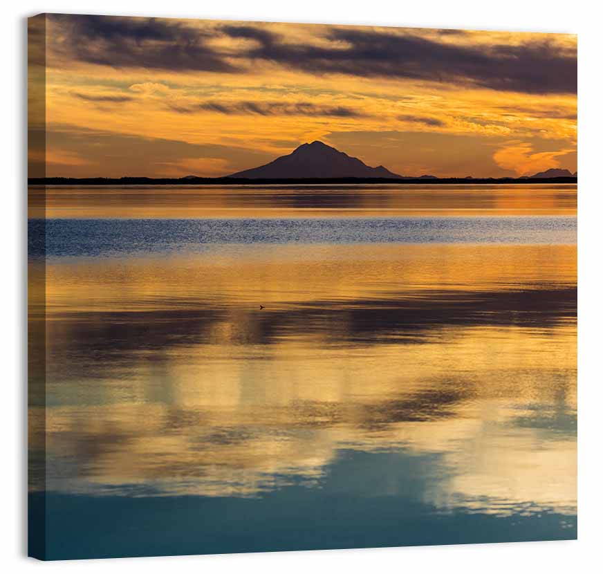 Mt Redoubt Volcano & Skilak Lake Wall Art