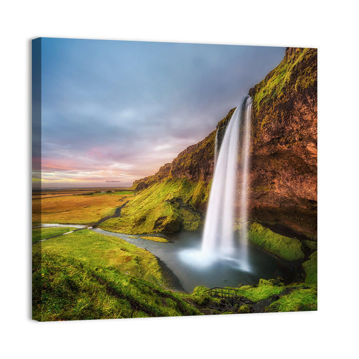 Seljalandsfoss Waterfall Wall Art as a canvas print