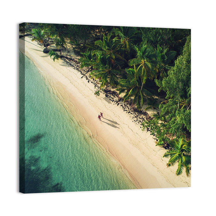 Dominica Beach Aerial, Late Afternoon Wall Art as a canvas print