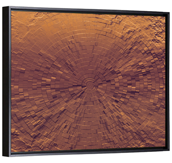 Blocks Focus Copper Rings Wall Art as a framed canvas