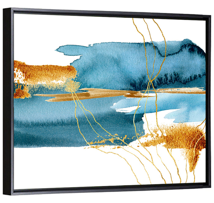 Underwater Plant Abstract Wall Art as a framed canvas
