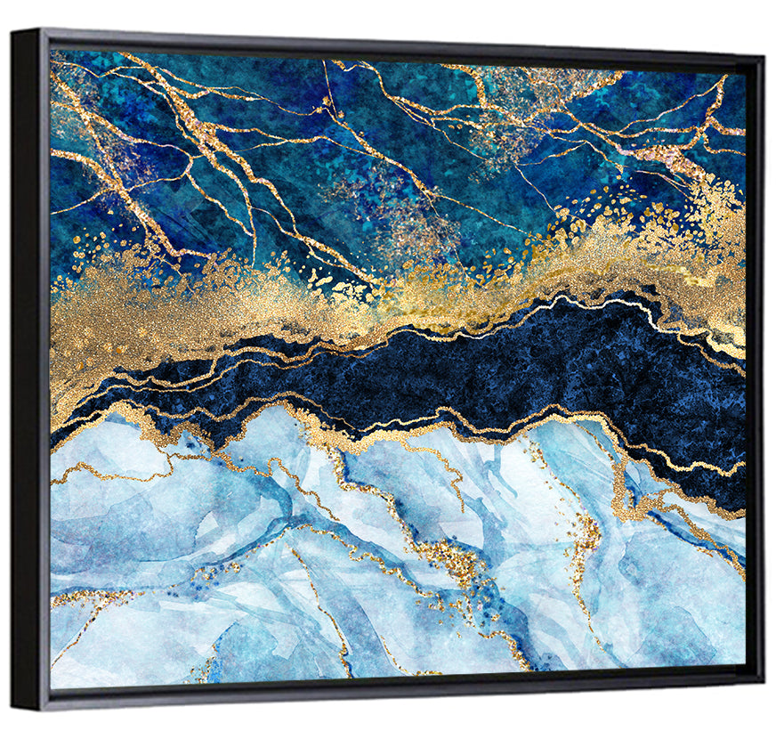Marble Gold Glitter Abstract I Wall Art