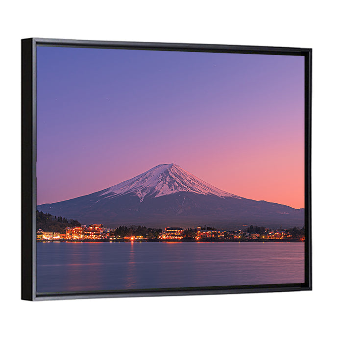 Mount Fuji Over Lake Kawaguchi Wall Art as a framed canvas