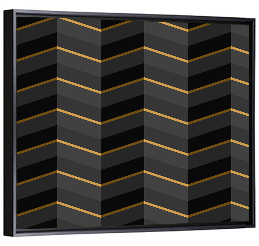 Black Stripes Golden Accent Wall Art