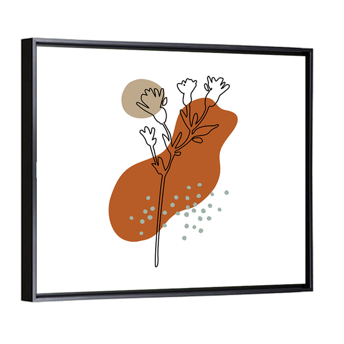 Terracotta Meadow Foliage Wall Art as a framed canvas