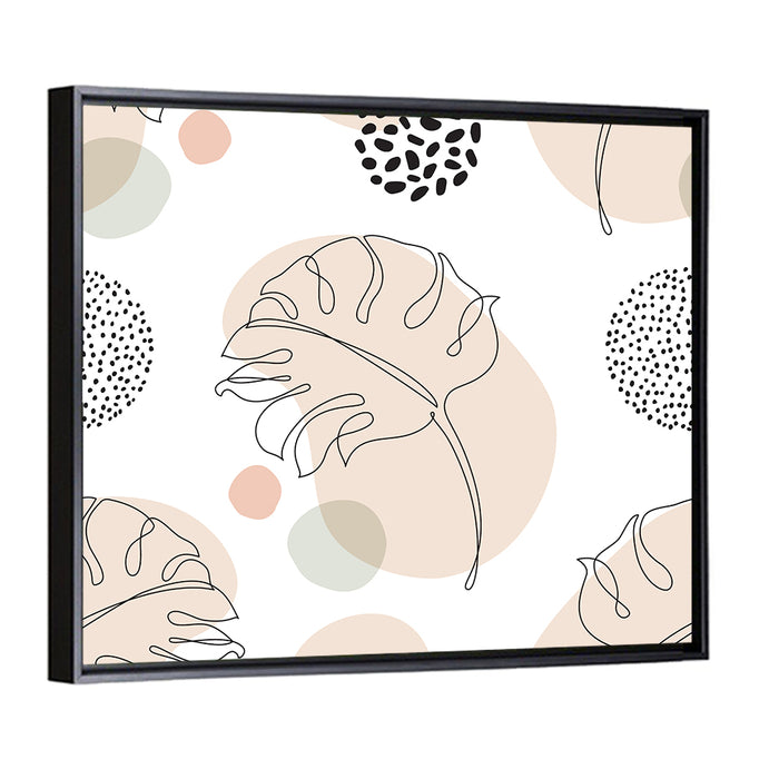 Monstera Leaf Pattern Wall Art as a framed canvas