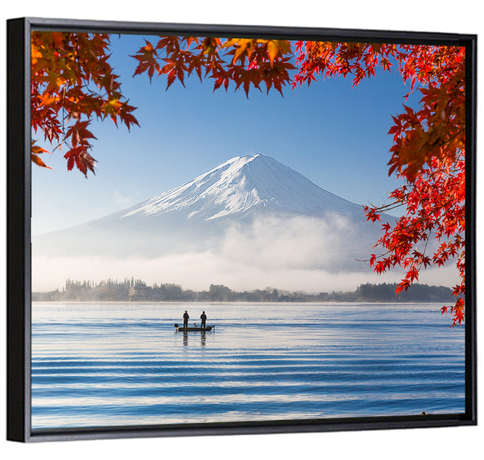 Mount Fuji Over Lake Kawaguchiko Wall Art as a framed canvas