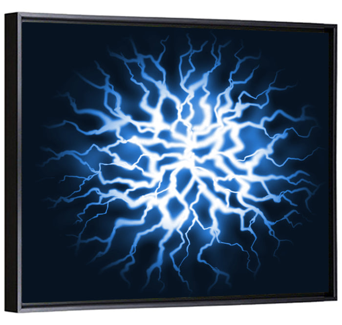 Thunder Burst Abstract Wall Art as a framed canvas