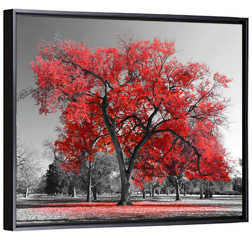 Red Winter Tree Wall Art