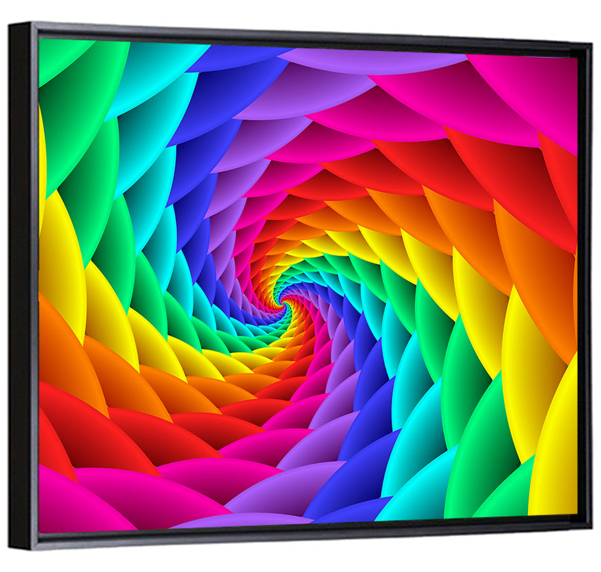 Spiral Rainbow Tunnel Wall Art