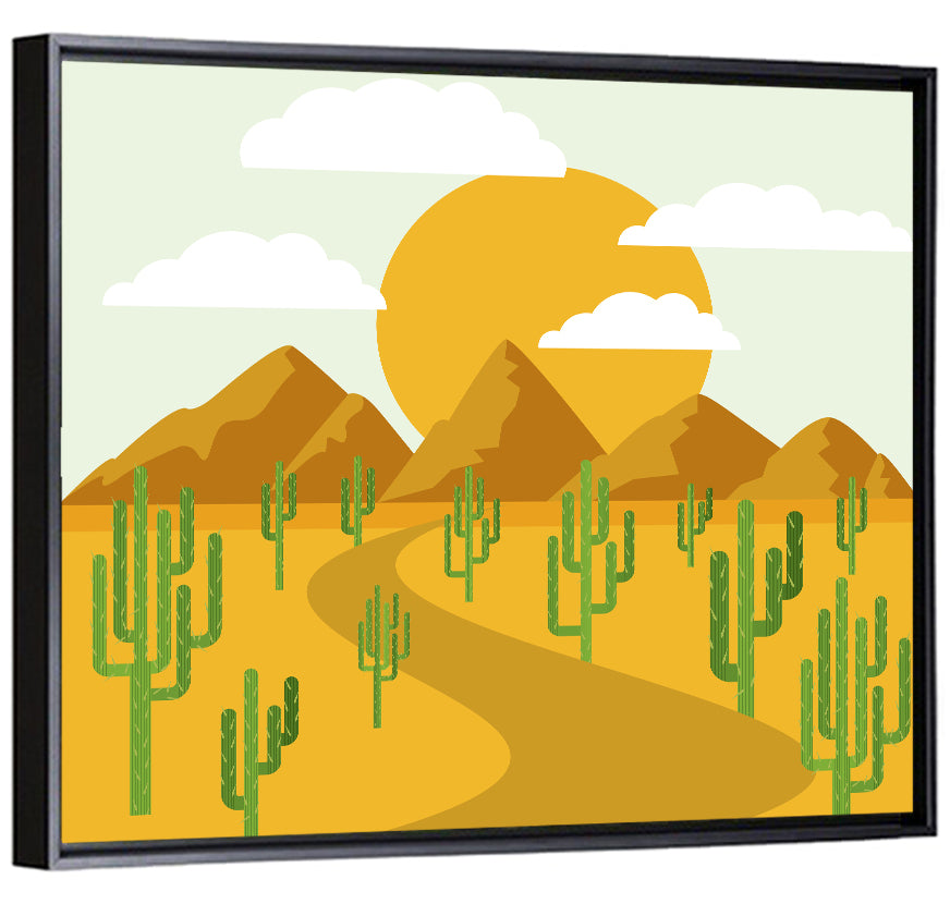 Cloudy Desert Road Wall Art