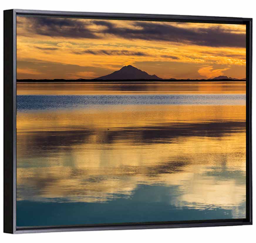 Mt Redoubt Volcano & Skilak Lake Wall Art