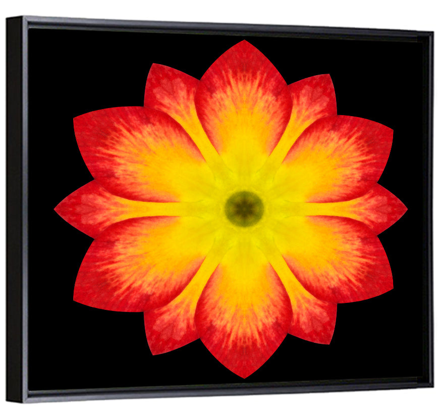 Red Mandala Flower Wall Art