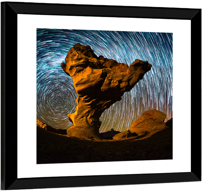 Arbol De Piedra Night Sky Wall Art as a framed print