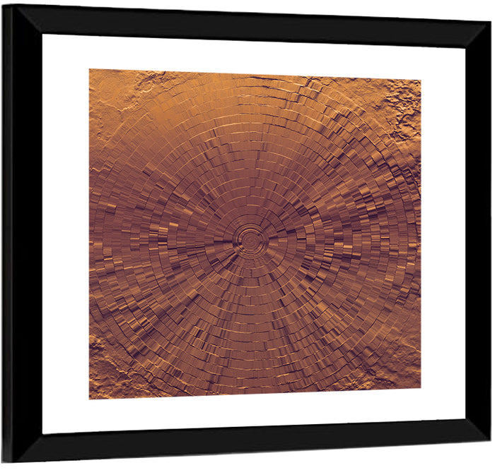 Blocks Focus Copper Rings Wall Art as a framed print