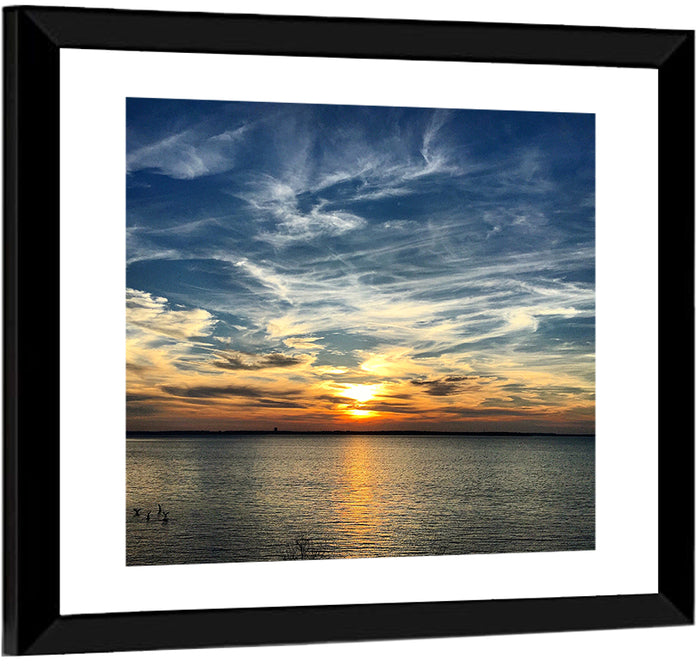 Texoma Lake Sunset Wall Art as a framed print