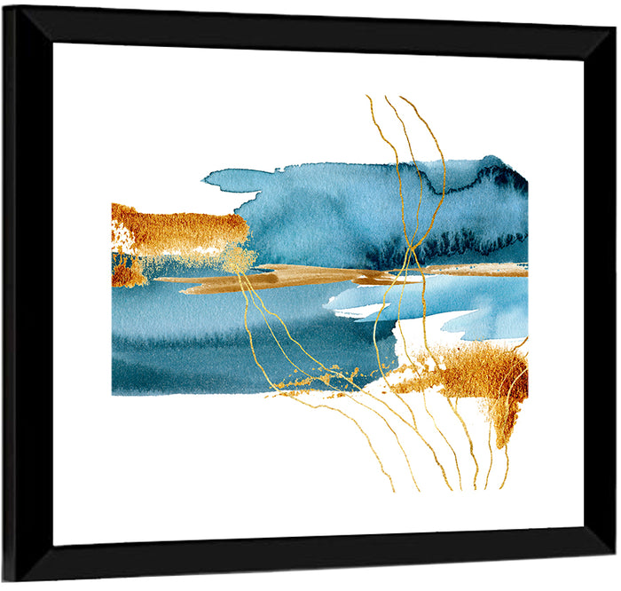 Underwater Plant Abstract Wall Art as a framed print