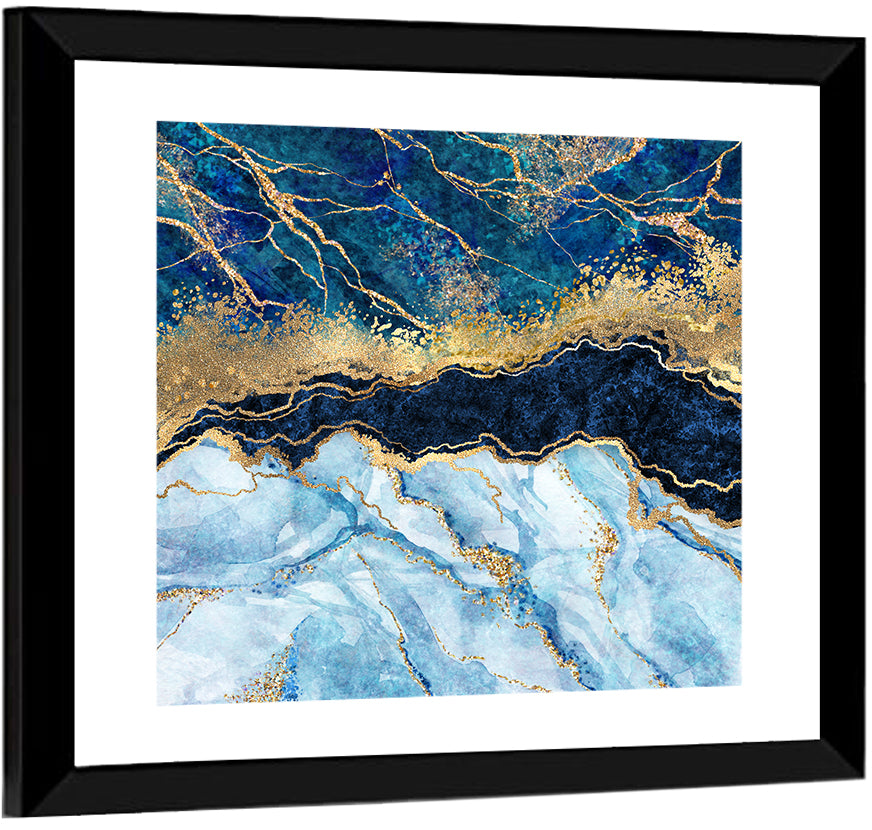 Marble Gold Glitter Abstract I Wall Art