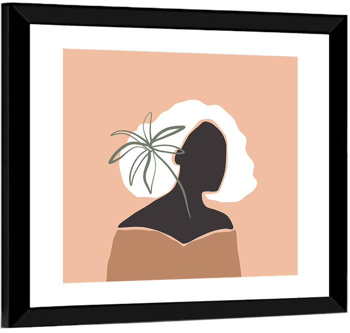 Modern Woman Silhouette Wall Art as a framed print