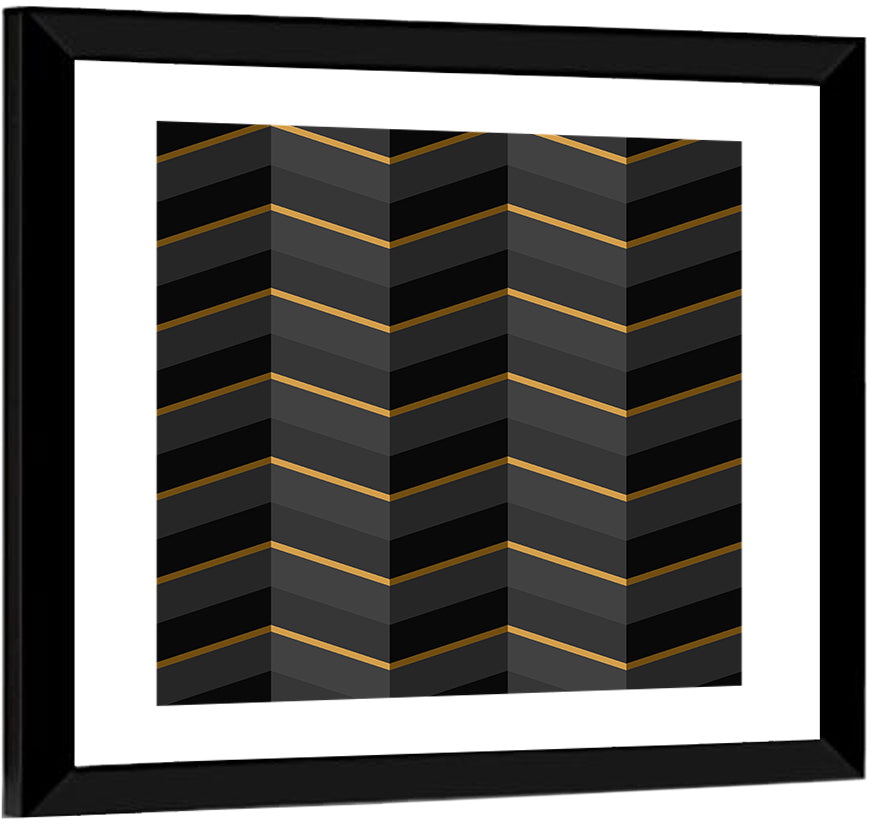 Black Stripes Golden Accent Wall Art