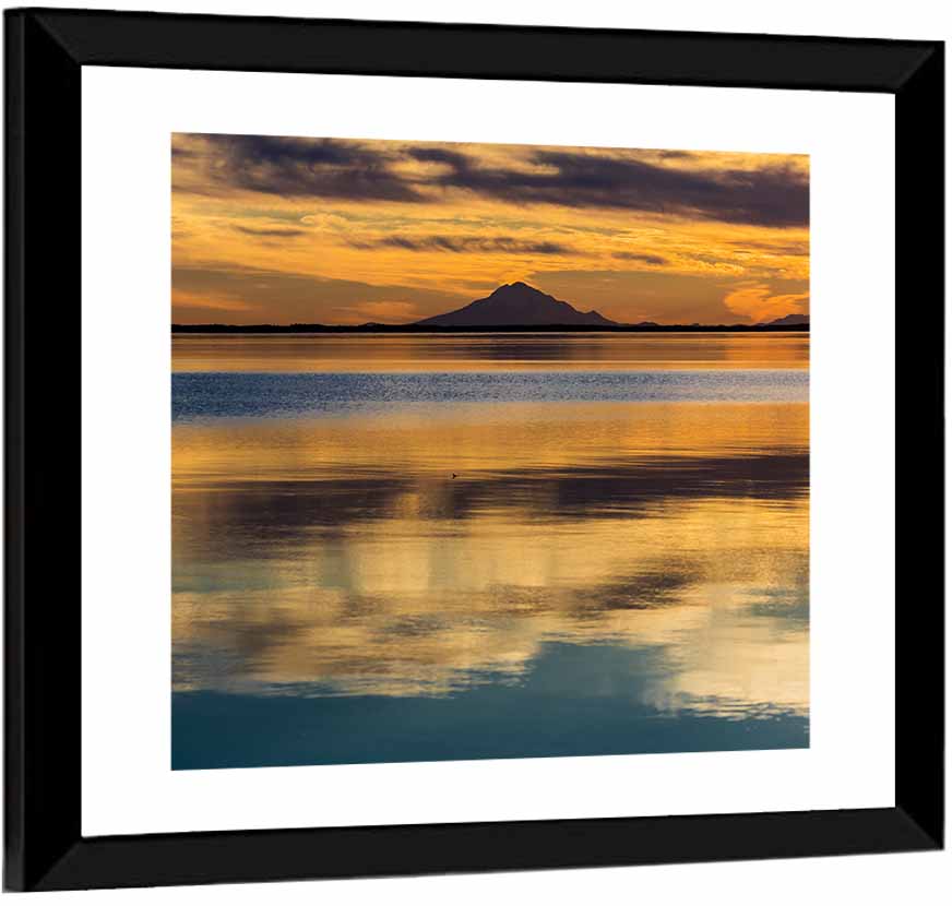 Mt Redoubt Volcano & Skilak Lake Wall Art