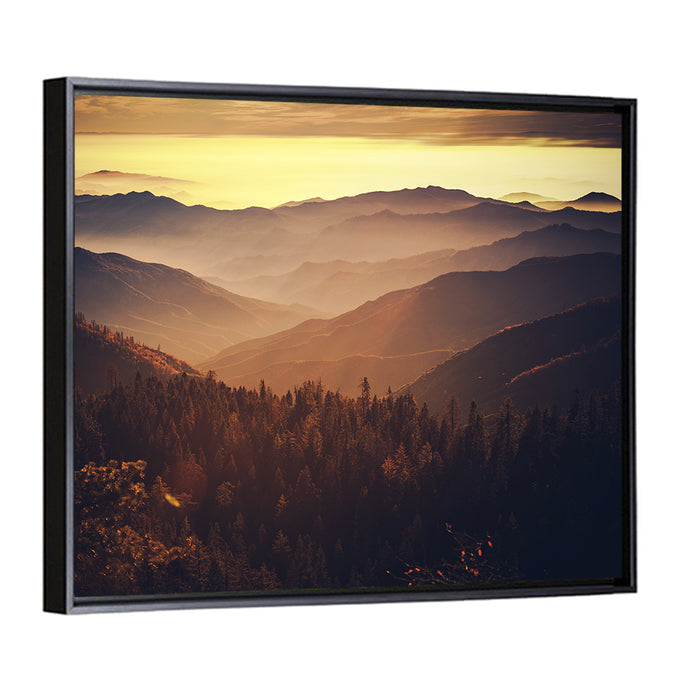 Sierra Nevada Mountains Wall Art as a framed canvas