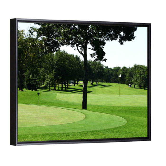 Oklahoma Golf Course Greens Wall Art as a framed canvas