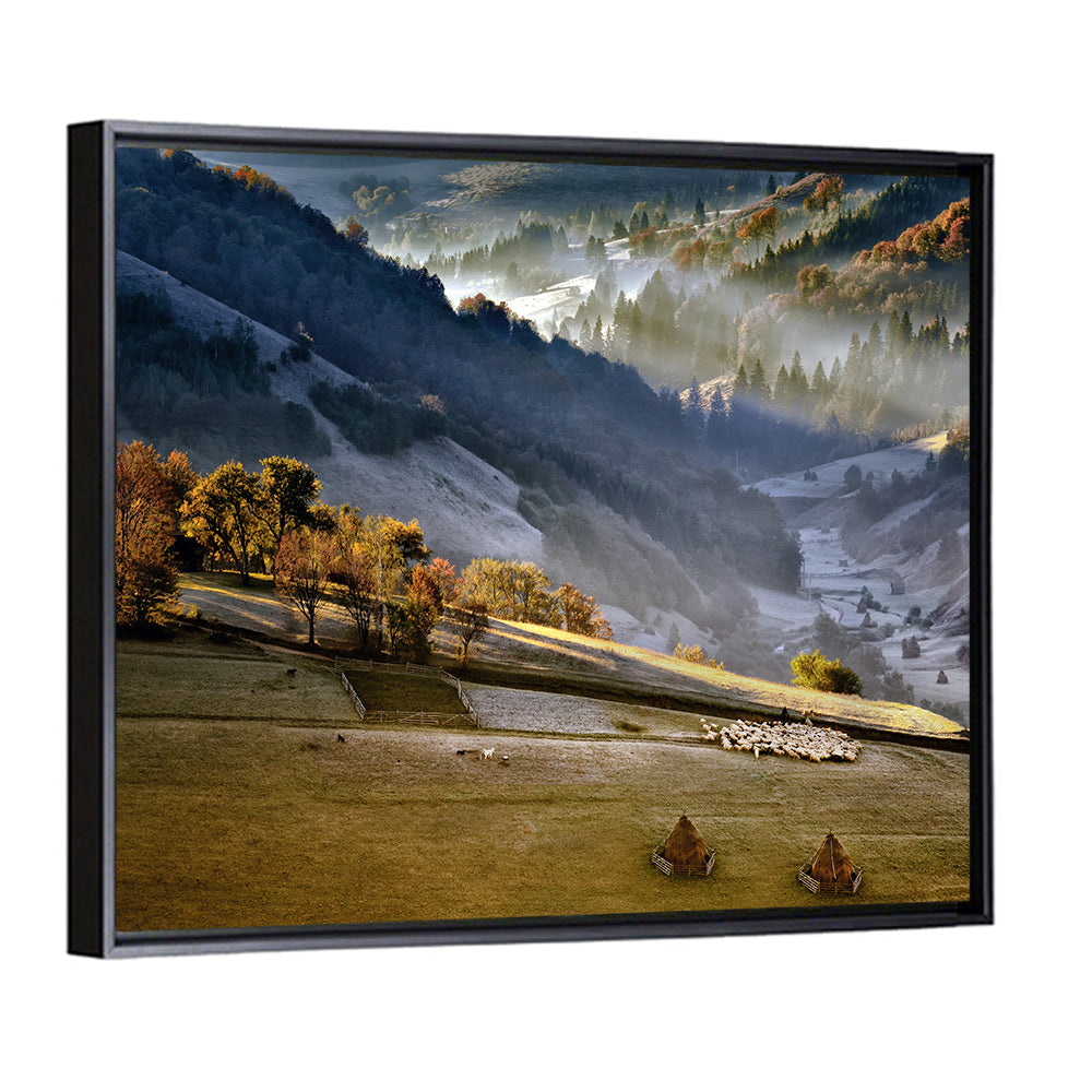 Mountains Village Landscape Wall Art