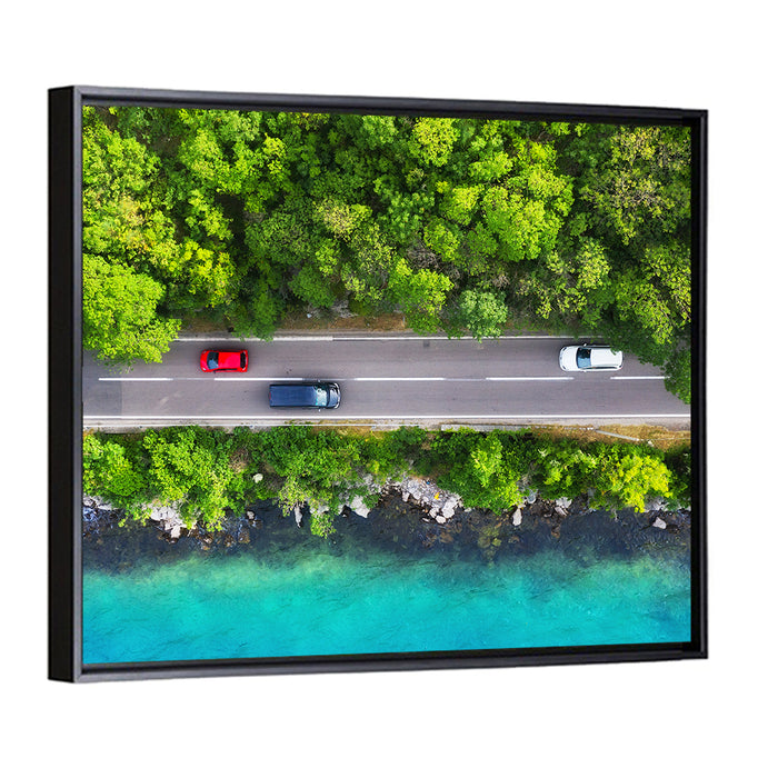Sea Coast Highway Wall Art as a framed canvas