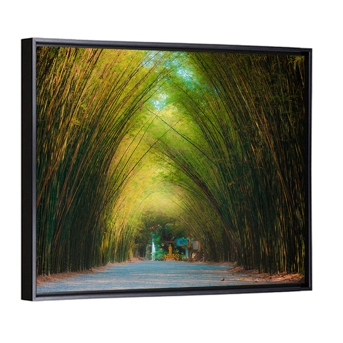 Arched Bamboo Tunnel Wall Art as a framed canvas
