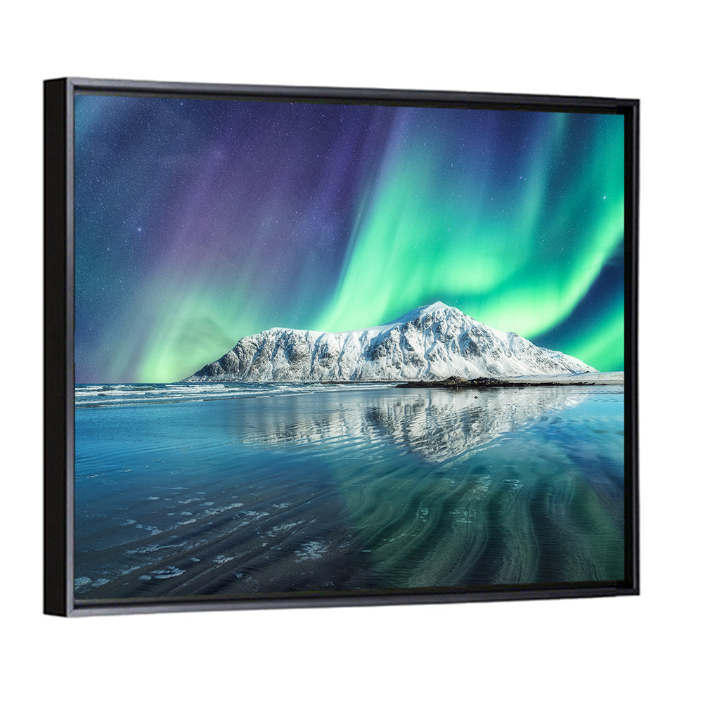 Aurora Borealis Skagsanden Beach Wall Art