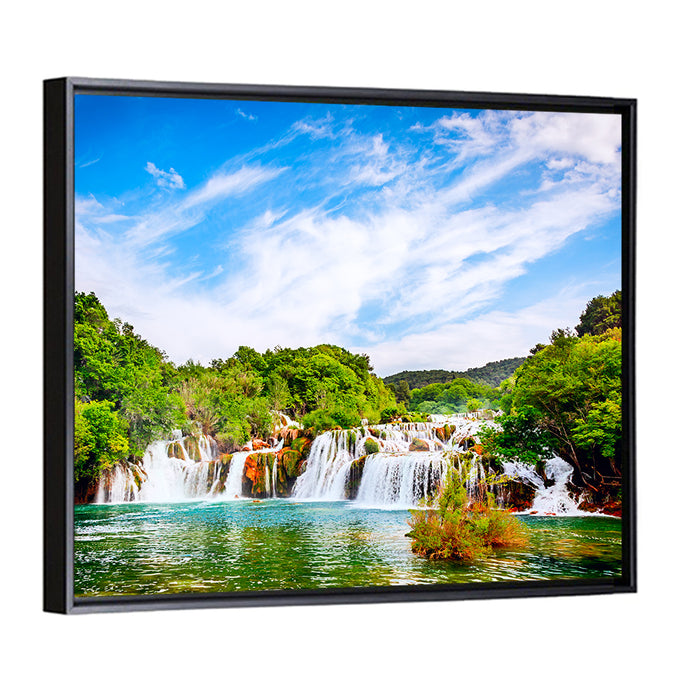 Skradinski Buk Waterfall, Krka Wall Art as a framed canvas