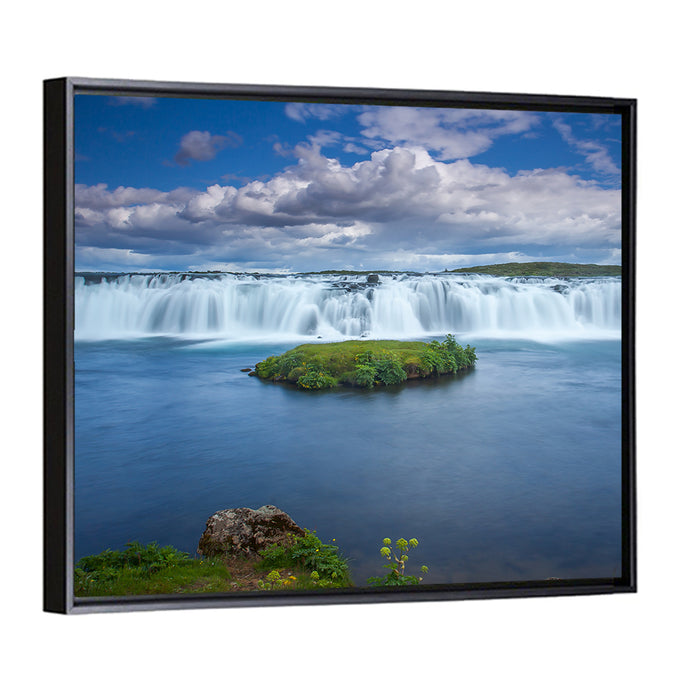 Faxi Waterfall Long Exposure Wall Art as a framed canvas