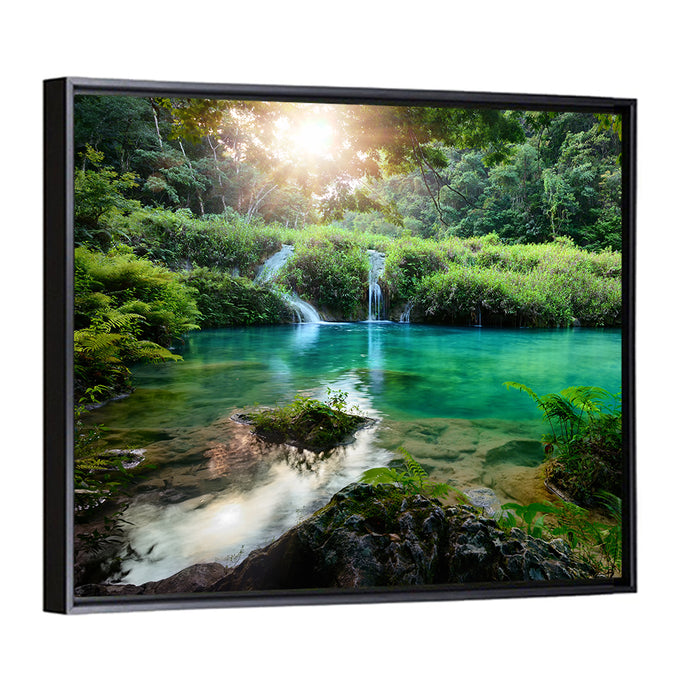 Semuc Champey Turquoise Pools Wall Art as a framed canvas