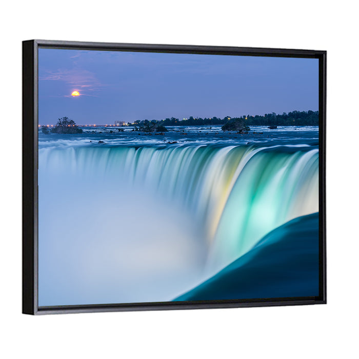 Horseshoe Falls by Moonlight Wall Art as a framed canvas