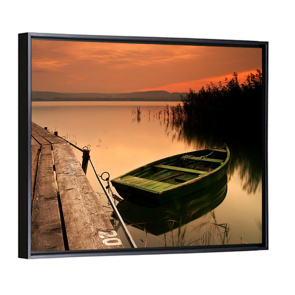 Boat in Lake Balaton Wall Art