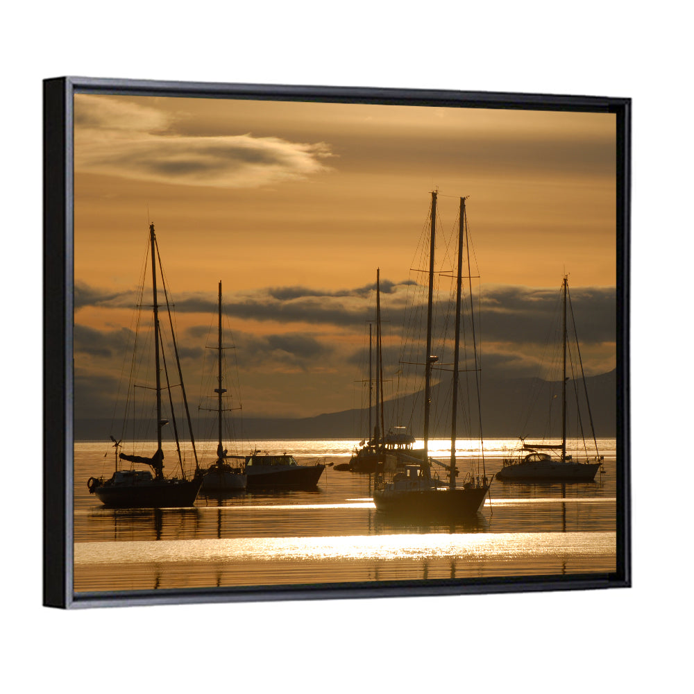 Boats at Sunrise Wall Art