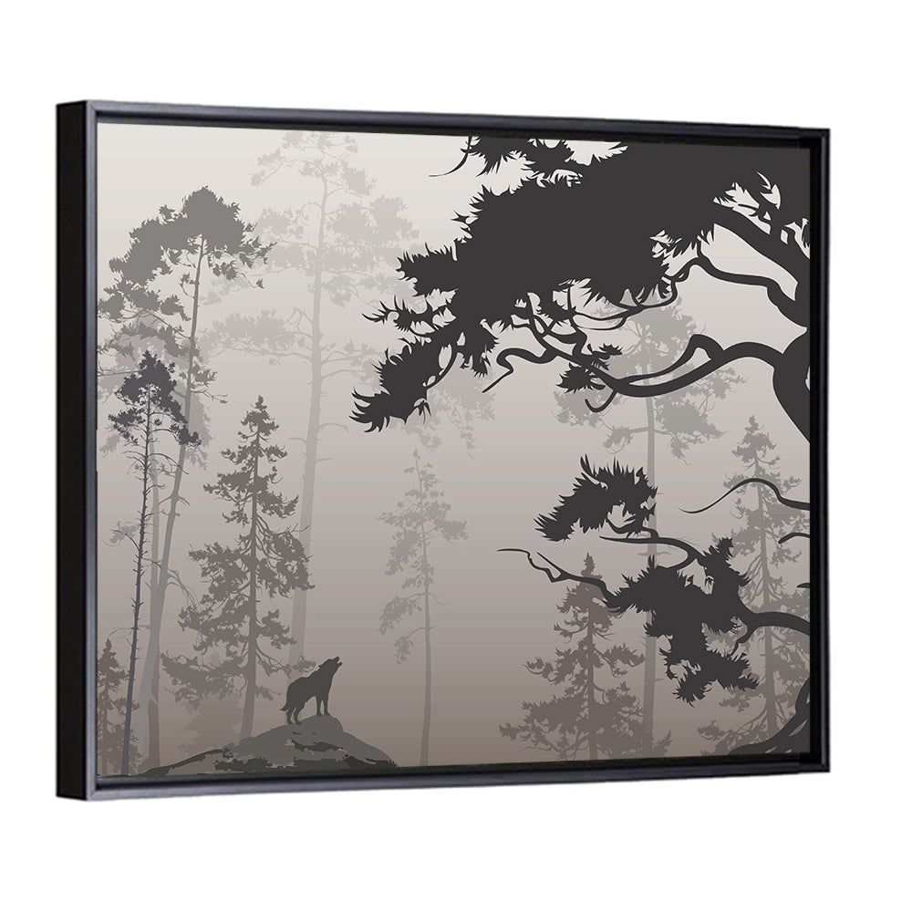 Forest & Howling Wolf Wall Art