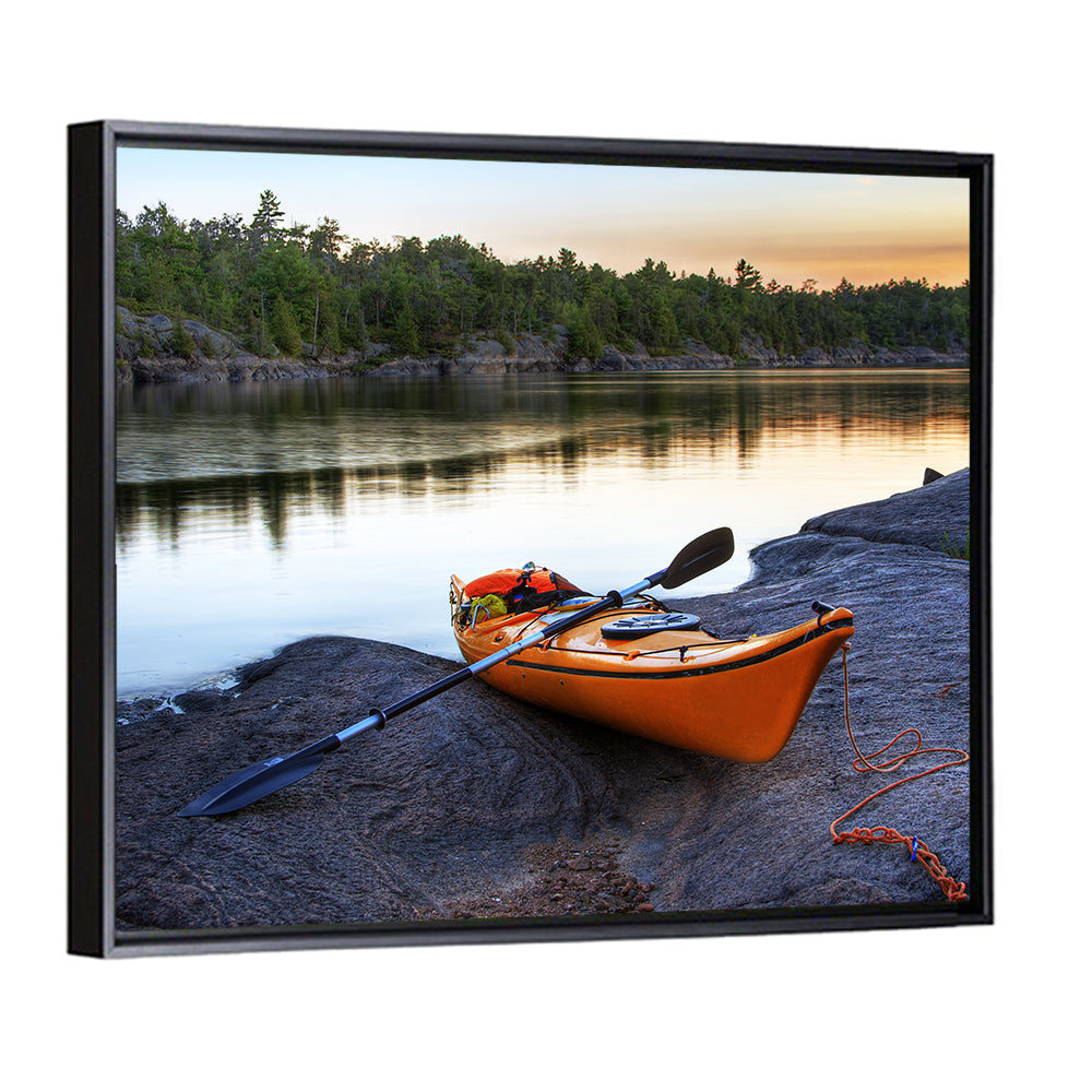 Kayak On River Bank Wall Art