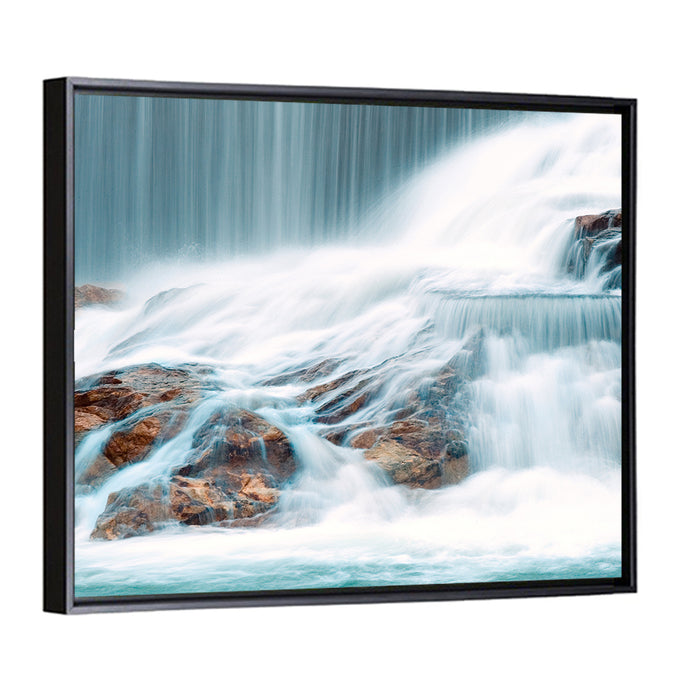 Ningbo Cascading Waterfall Wall Art as a framed canvas