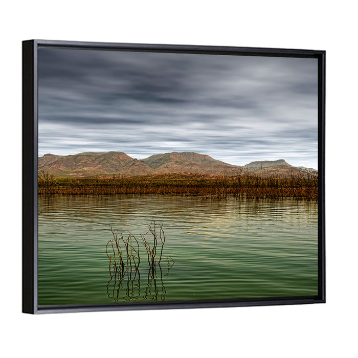 Roosevelt Lake Reflection Wall Art as a framed canvas