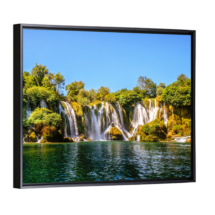 Kravice Waterfalls Wall Art as a framed canvas