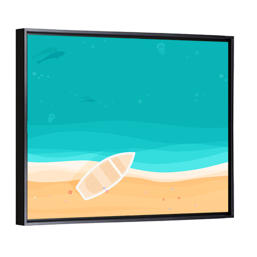 Sandy Beach Illustration Wall Art