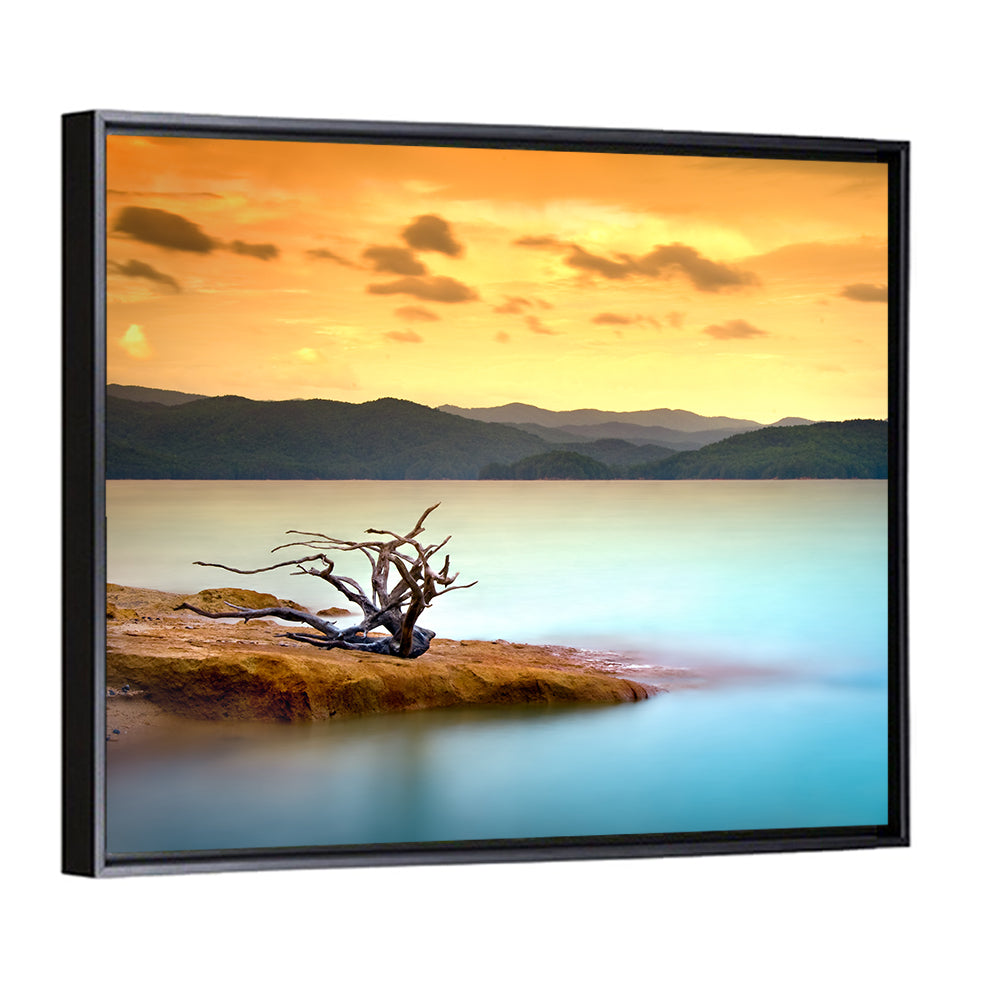 Turquoise Lake Sunset Wall Art