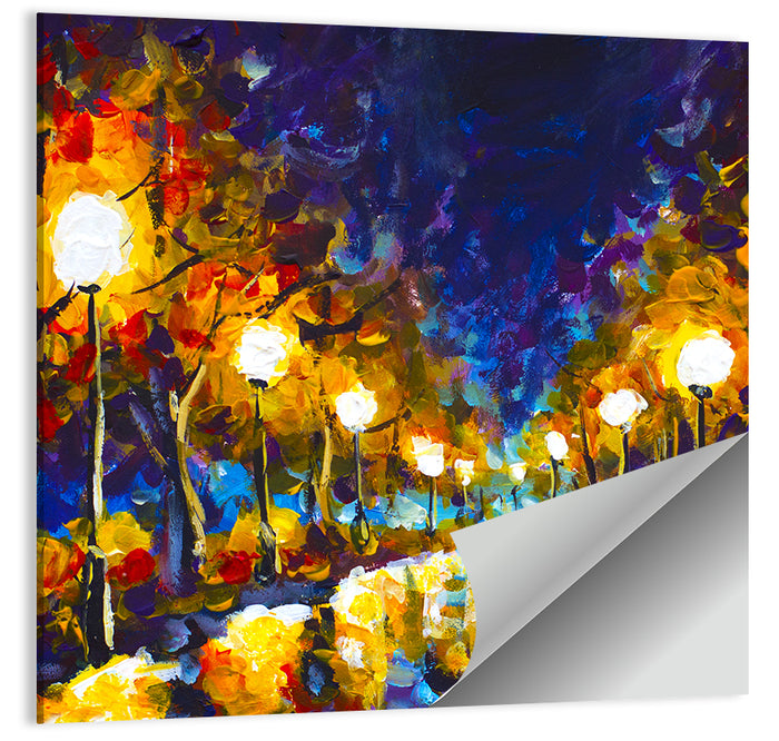 Autumn Evening Park Path Wall Art as a poster print