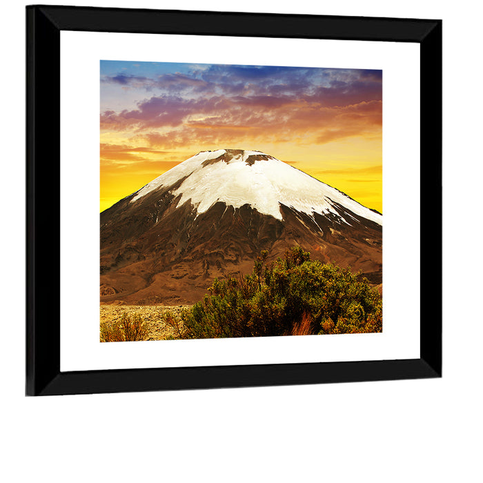 Parinacota Volcano Wall Art as a framed print